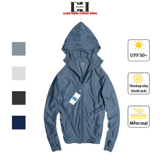 Áo chống nắng nam 2 lớp Dihu, áo nắng nam vải thông hơi co giãn 4 chiều ngắn tia UV kín mặt thâm hút mồ hôi