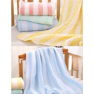 Khăn sữa sọc màu / Khăn tắm xô 6lớp cùng loại - Khăn xô nhăn 6 lớp 100% cotton siêu mềm, khăn rửa mặt cho bé.