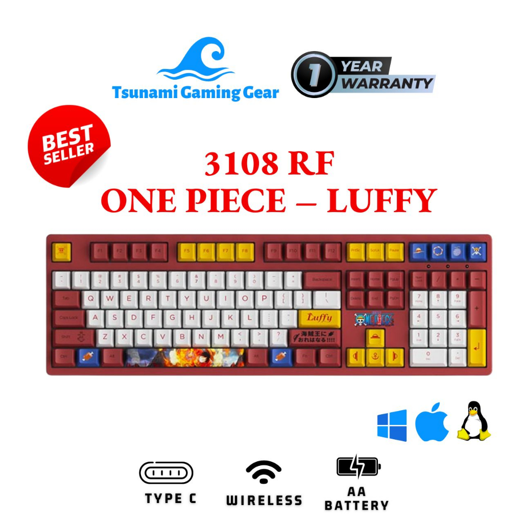 Bàn phím cơ AKKO 3087 RF/ 3108 RF One Piece – Luffy