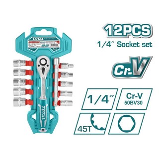 Bộ đầu túyt và cần siết 2 chiều tự động 1/4 inch total tht14114126