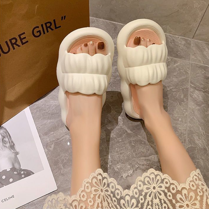 Dép bánh mì nữ đế bánh mì siêu êm, chống trượt, Dép đi trong nhà/ngoài trời xinh xắn