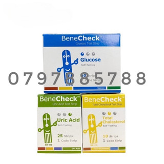 Que thử 3in1 đường huyết cholesterol uric acid Benecheck