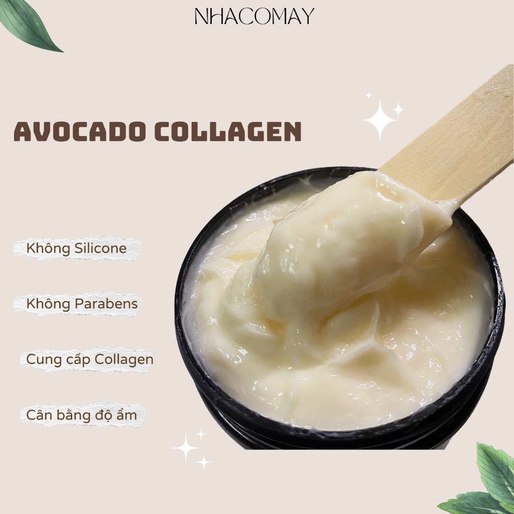 Kem ủ xả tóc Bơ nhài collagen Nhà cô Mây - giảm khô xơ tóc, cấp ẩm , lưu hương cho tóc