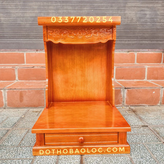 Bàn thờ thần tài ông địa gỗ sồi ngang 42cm