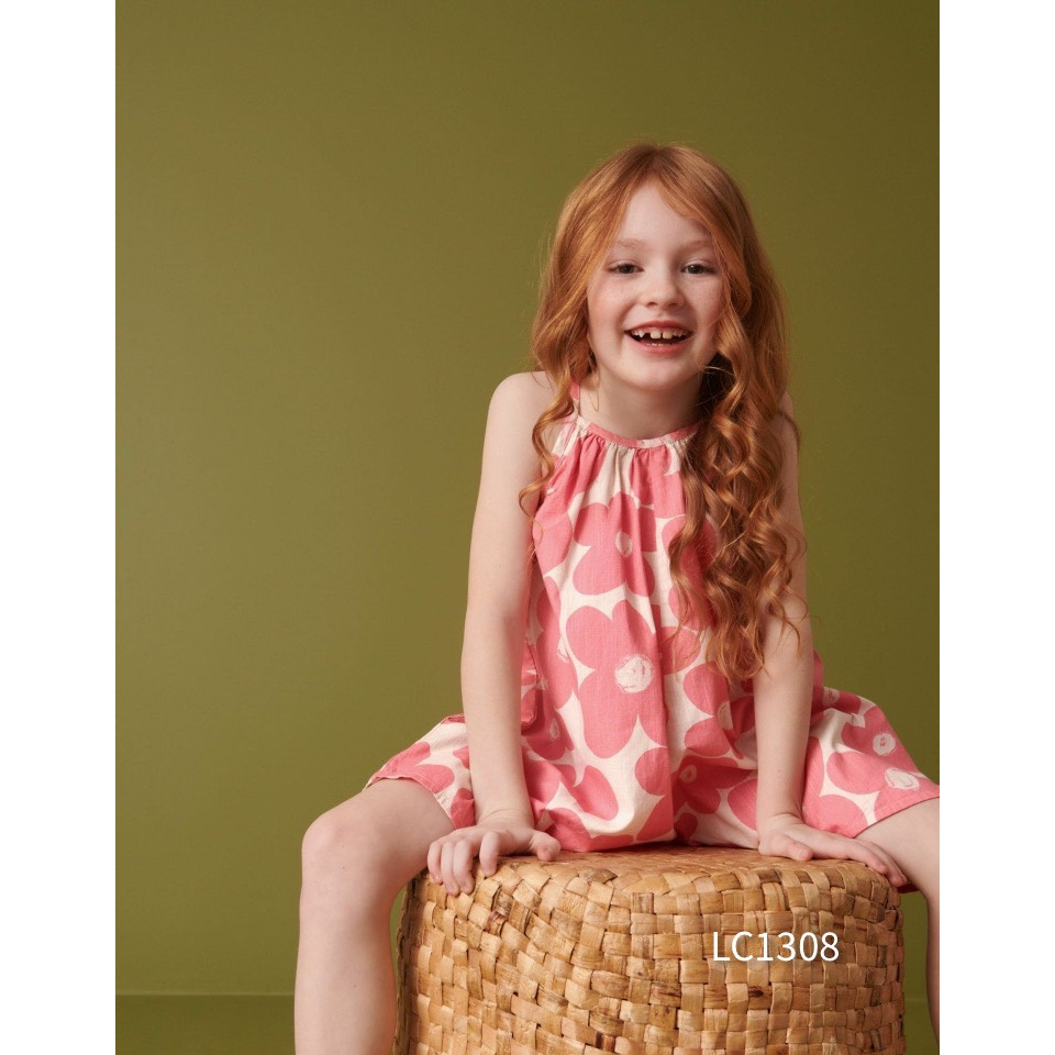 Jumpsuit 2 dây hoa cho bé gái