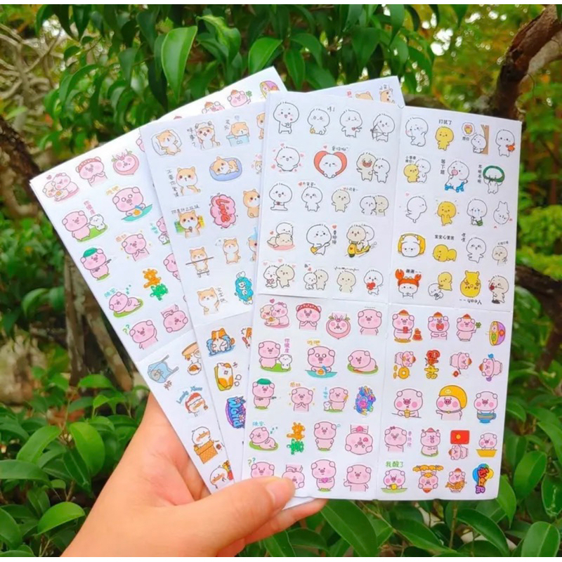Sỉ 30 hộp sticker nhãn dán hoạt hình đáng yêu