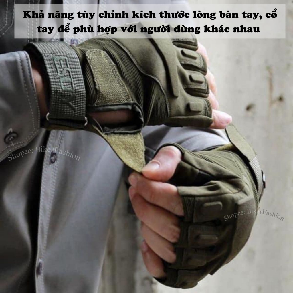 Găng Tay Xe Máy, Đi Phượt Cụt Ngón Blackhawk