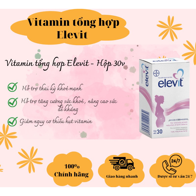 Vitamin cho bà bầu Elevit hộp 30 viên hàng nhập khẩu chính hãng