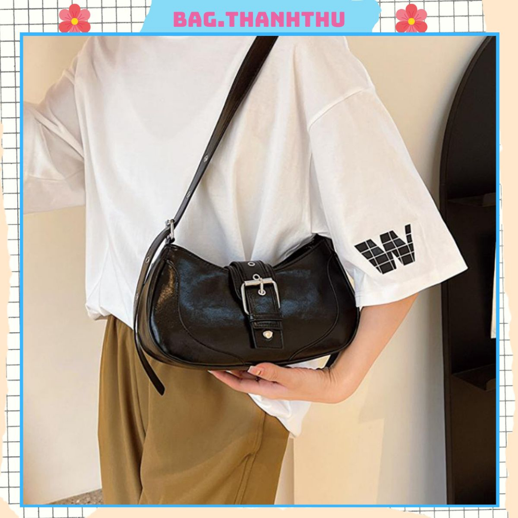 Túi xách nẹp nách đeo vai đeo chéo da đẹp Bag.thanhthu thiết kế 1 dải trẻ trung trang nhã Bag.thanhthu 766