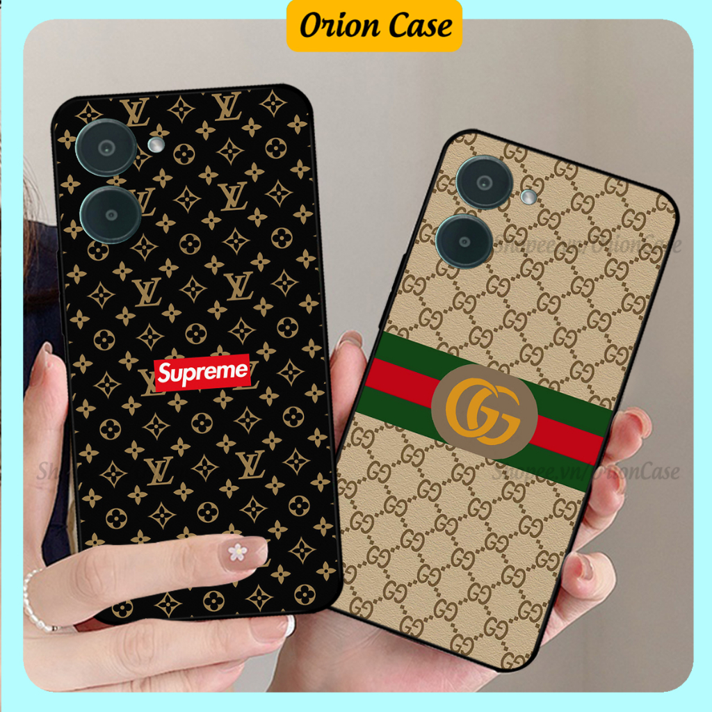Ốp lưng Realme C33 in hình họa tiết monogram thiết kế độc đáo, thời thượng .ốp chống sốc rẻ đẹp