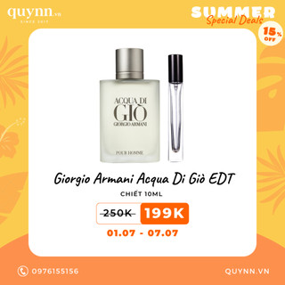[Mẫu thử 10ml] Nước hoa nam Acqua di Gio của hãng Giorgio Armani
