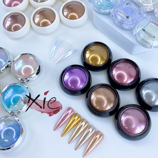 Set bột tráng gương nail 6 màu óng NEON/ ÁNH TRAI / MÀU- Nhũ trang trí móng nhiều màu (tặng kèm 6 cọ chà tráng gương)💓💖