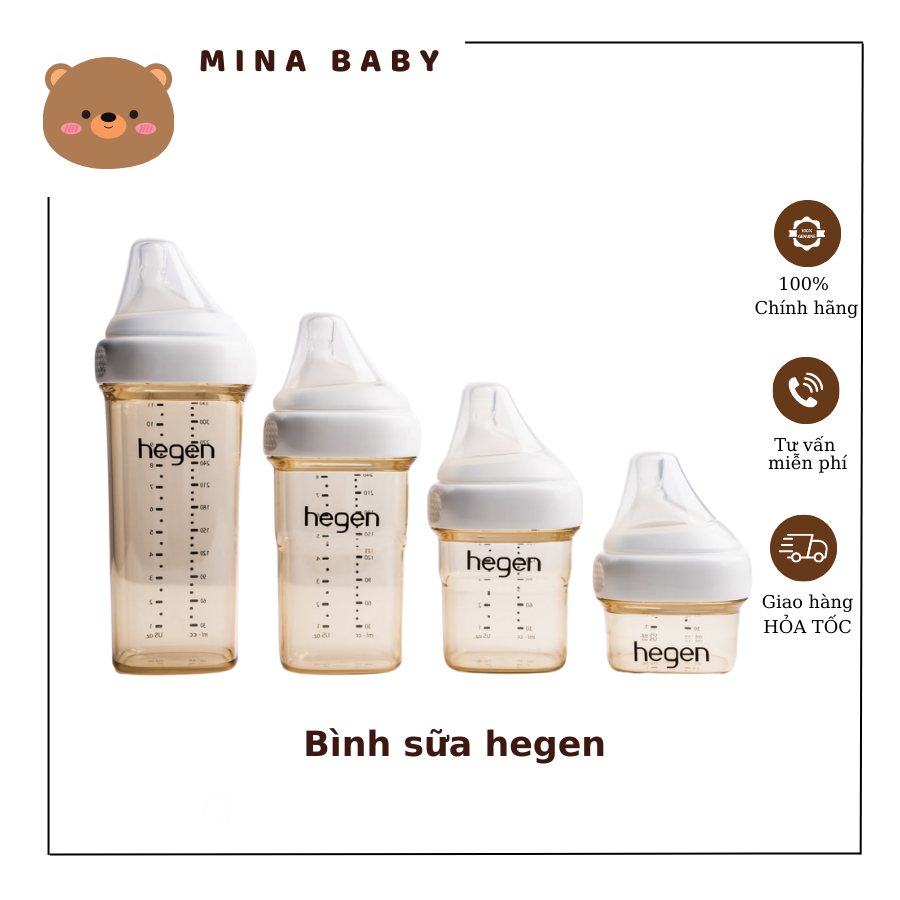 Bình sữa Hegen cao cấp 60ml 150ml 240ml 330ml cam kết chính hãng