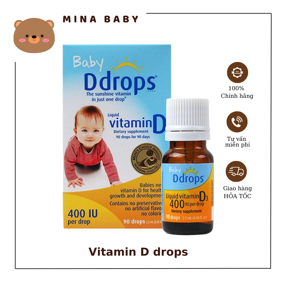 Vitamin D3 400 UI Drop mỹ- Bổ sung vintamin