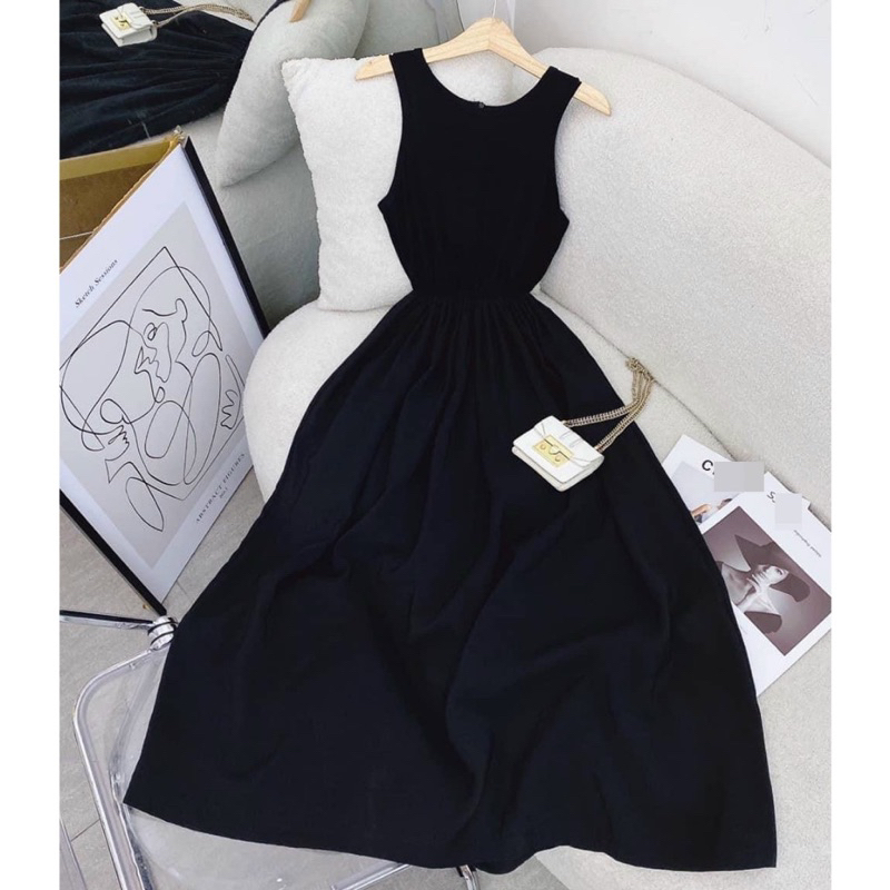 Đầm dáng xoè hàng thiết kế tự may form chuẩn, đầm 2 dây ôm body, đầm dây xoè