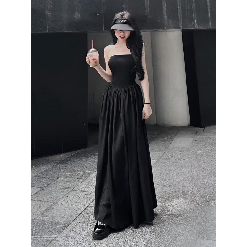 Đầm dáng xoè hàng thiết kế tự may form chuẩn, đầm 2 dây ôm body, đầm dây xoè