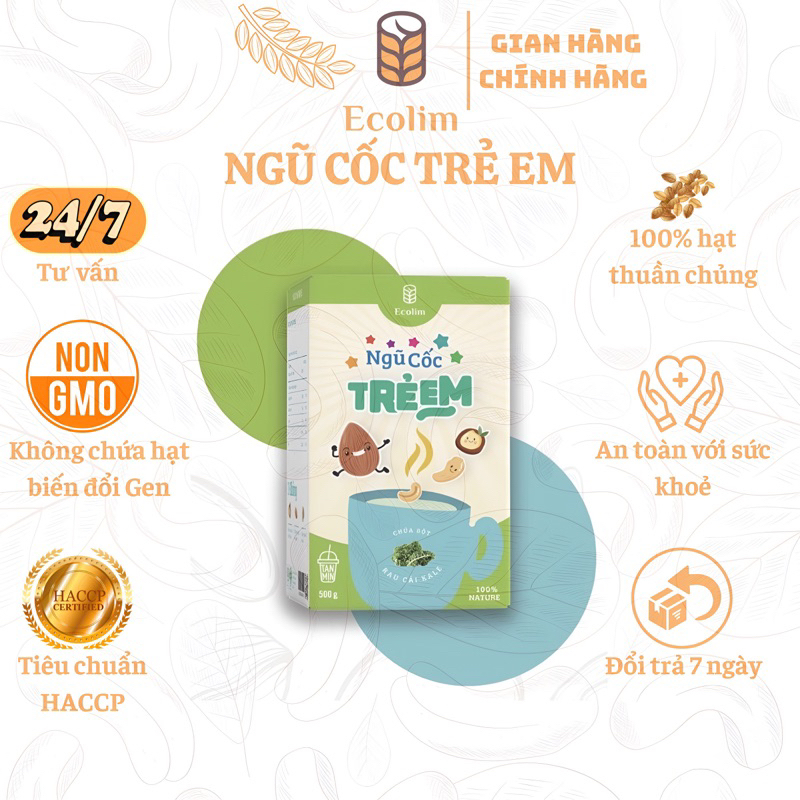 Ngũ cốc bột ngũ cốc dành cho trẻ em Ecolim cao cấp 100% hạt ngũ cốc thuần chủng