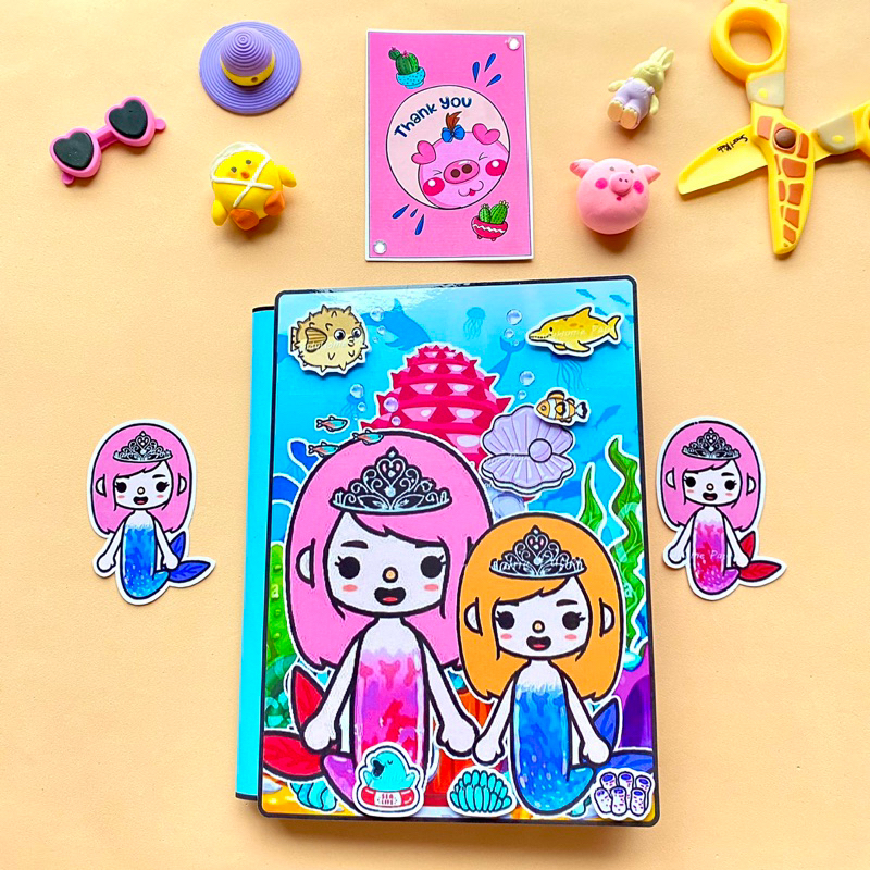 Toca Life World - Ngôi nhà Nàng tiên cá tóc hồng TocaBoca - Búp bê giấy
