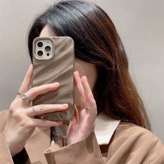 Ốp điện thoại iPhone sóng nâu sang chảnh bảo vệ camera tốt cho 7plus x xsm 11 11prm 12prm 13prm 14prm