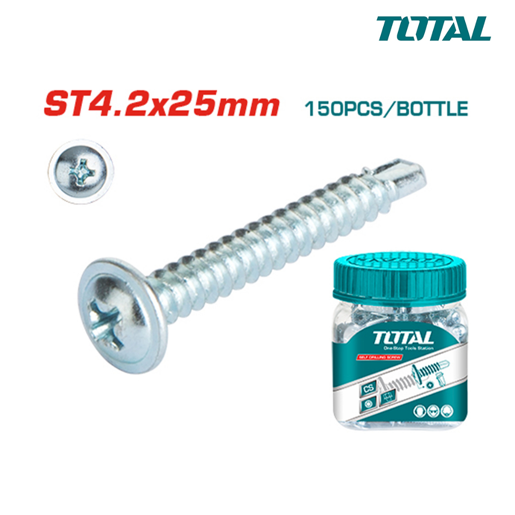 Bộ 150 vít tự khoan ST4.2x25mm TOTAL - WJPS4202521