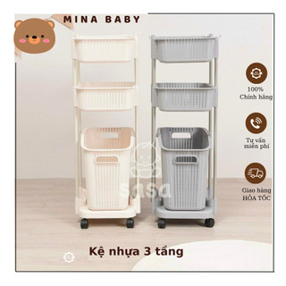 KỆ NHỰA 3 TẦNG DI ĐỘNG PLASTIC
