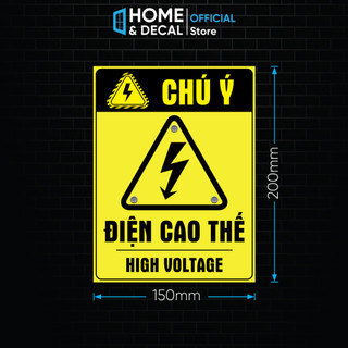 Decal Điện Cao Thế, Decal Cảnh Báo Điện Cao Thế Nguy Hiểm, High Volatge Caution, Sticker Cảnh Báo Điện Thế Cao