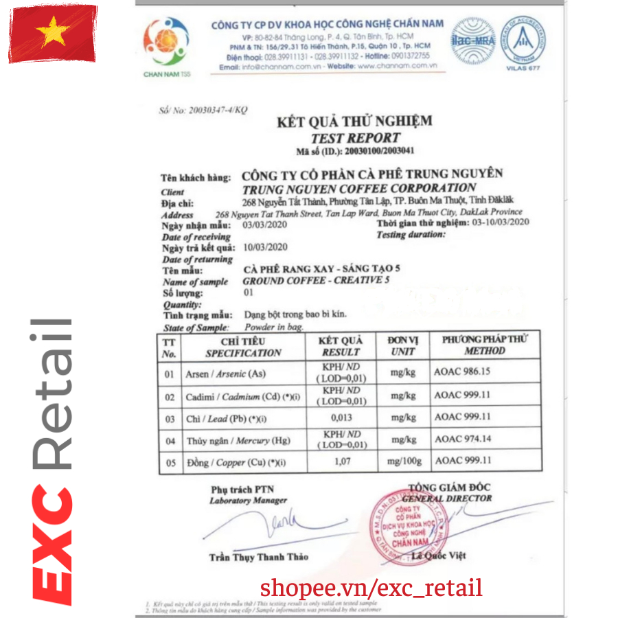 CÀ PHÊ TRUNG NGUYÊN SÁNG TẠO 1, 2, 3, 4, 5 - 340GR