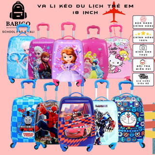 Vali kéo du lịch trẻ em 18 inch CHÍNH HÃNG BABIGO hình kitty, siêu nhân, người nhện, elsa, doremon, công chúa