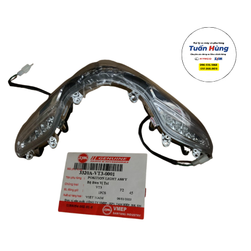 Đèn trước, đèn định vị trí của xe Attila Victoria đĩa bay SYM