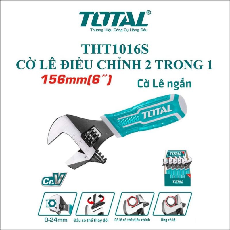 Mỏ lết 2 chức năng trong 1 loại 6 inch TOTAL THT1016S
