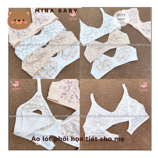 Áo lót phối hoa thiết kế tiện lợi cho mẹ cho con bú