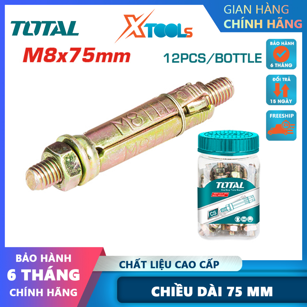 Bộ 12 neo nặng M8x75mm TOTAL - WJHA0807521