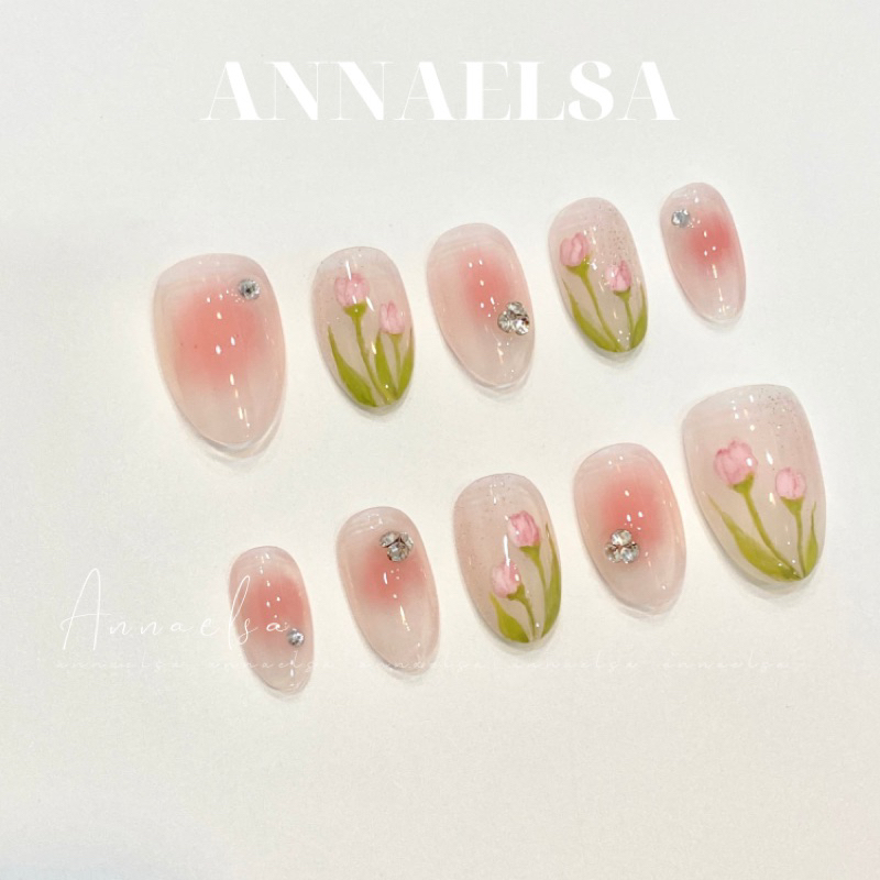 ANNAELSA Nail Box Thiết Kế -Móng Úp Mẫu Vẽ Hoa Xinh B026