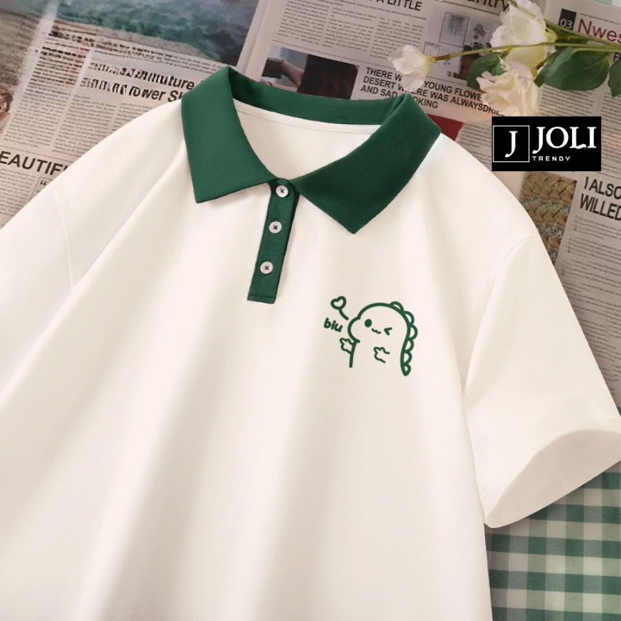 Áo Polo Nữ, Polo Unisex By JOLI Mã PL Hoa Fure Form Rộng Tay Lỡ Cho Nam Nữ | BigBuy360 - bigbuy360.vn