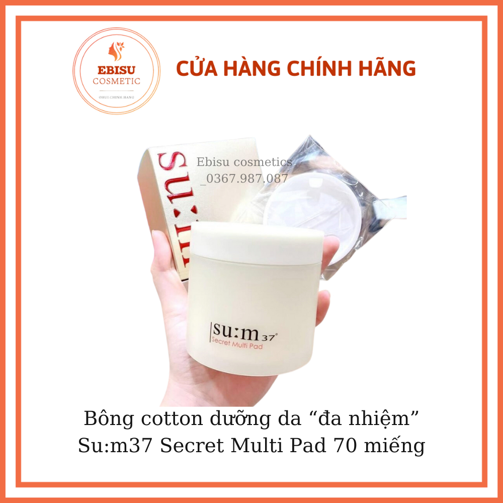 Bông cotton dưỡng da “đa nhiệm” Su:m37 Secret Multi Pad 70 miếng_EBISU COSMETICS