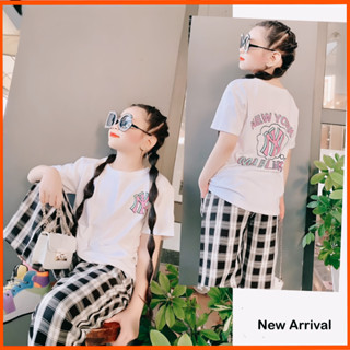 [BexinhshopVN] Đồ bộ bé gái NY quần ống rộng caro cho bé 2,3,4,5,6,7,8,9,10,11,12,13,14,15,16 tuổi BXG144