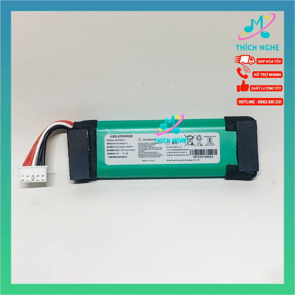 Pin JBL Flip 4 chính hãng GSP872693 01 - Thay pin loa bluetooth JBL Flip 4 GSP87269301- Thích Nghe
