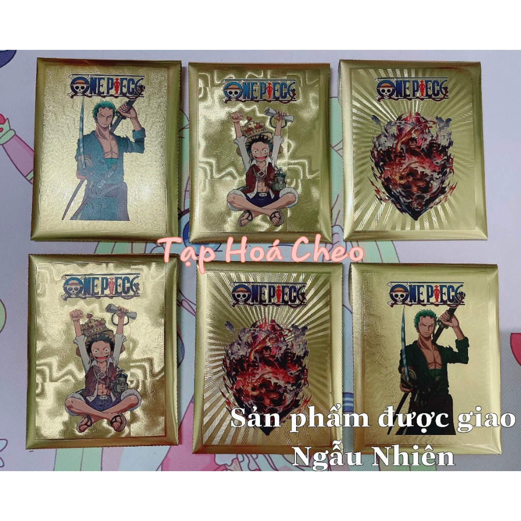 Thẻ bài nhân phẩm Anime One Piece - Vua hải tặc Wanted Gold mạ vàng - không thấm nước