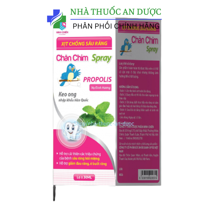 Xịt chống sâu răng Chân chim Spray - giảm đau răng, ê buốt