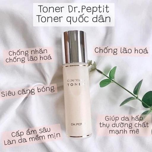 Toner Dr Pepti nước hoa hồng dưỡng da căng bóng cấp ẩm, giữ nước cho da Dr.Pepti Centella 180ml -Sim