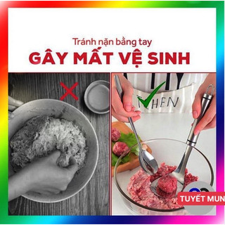 Thìa làm mọc nặn thịt viên, muôi nặn mọc chả cá inox tiện lợi siêu nhanh