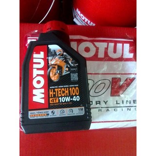 Combo gồm 2 chai Dầu Nhớt Motul H-Tech 100 10w40 1Lít sử dụng cho xe số xe phân khối lớn