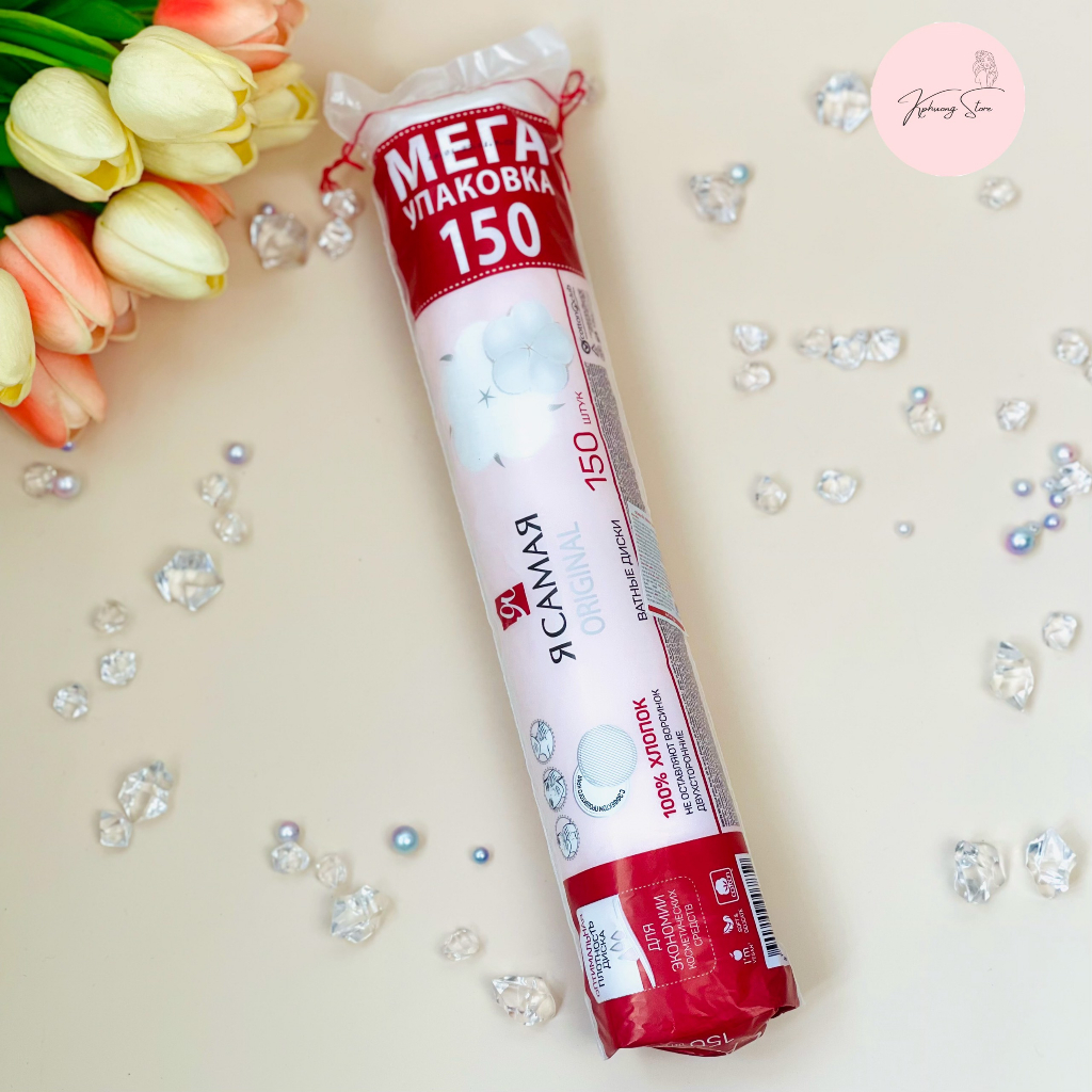 Bông tẩy trang Hàn Quốc 100% Cotton bông mềm, không xơ bông, không chất tẩy trắng