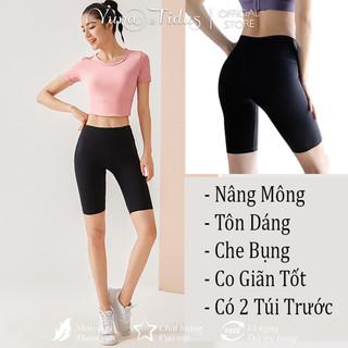 Quần Legging Đùi Trên Gối, Lửng, Ngố Nâng Mông MIYUNA  Form Tôn Dáng Thun Cotton Lưng Cao Ôm Dáng