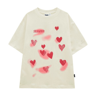 Áo Thun Simon'c Lovely tee - Trắng Cotton Nam Nữ Unisex Tay Lỡ Oversize Local Brand