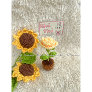 [ Handmade] Chậu Hoa Len Mini trang trí