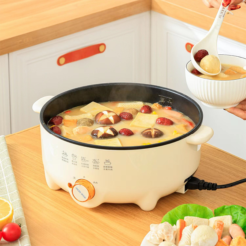 Nồi lẩu điện đa năng , nồi lẩu dung tích siêu lớn 5 lít nồi được phủ lớp chống dính dễ dàng vệ sinh siêu tiện lợi