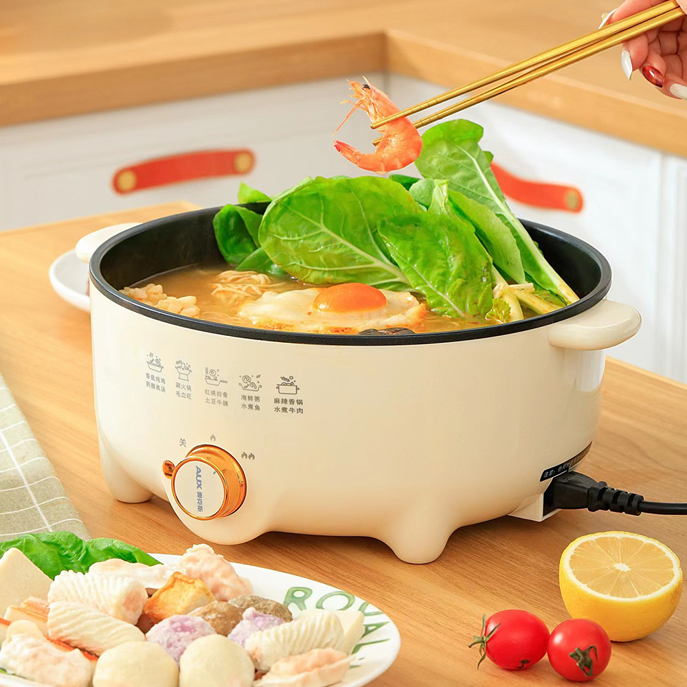 Nồi lẩu điện đa năng , nồi lẩu dung tích siêu lớn 5 lít nồi được phủ lớp chống dính dễ dàng vệ sinh siêu tiện lợi