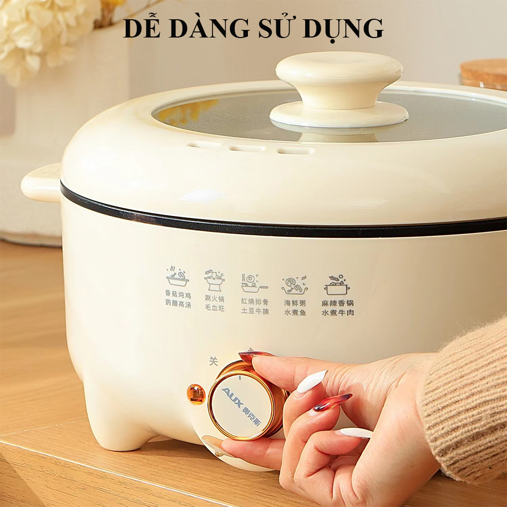 Nồi lẩu điện đa năng , nồi lẩu dung tích siêu lớn 5 lít nồi được phủ lớp chống dính dễ dàng vệ sinh siêu tiện lợi
