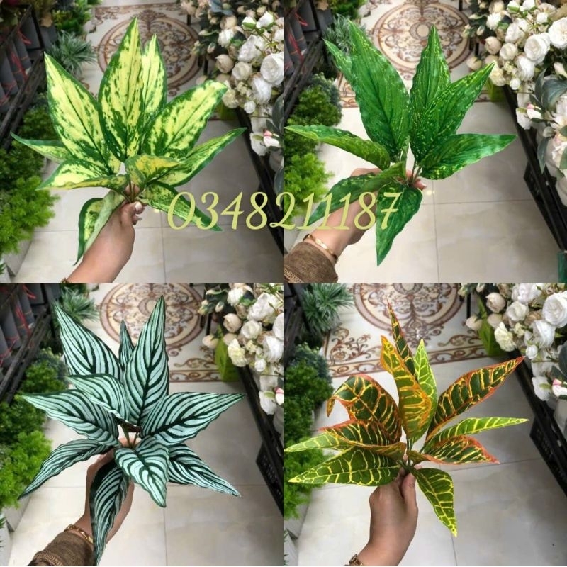 Cây Giả - Cụm Lá Giả, trang trí tiểu cảnh, tường cỏ nhân tạo,